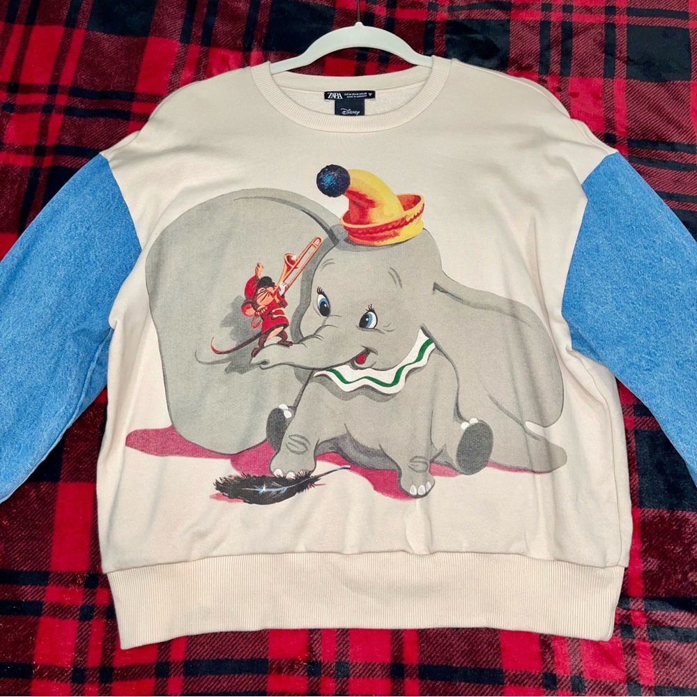 Zara Cream and Blue Dumbo Sweatshirt - Picture 1 of 9